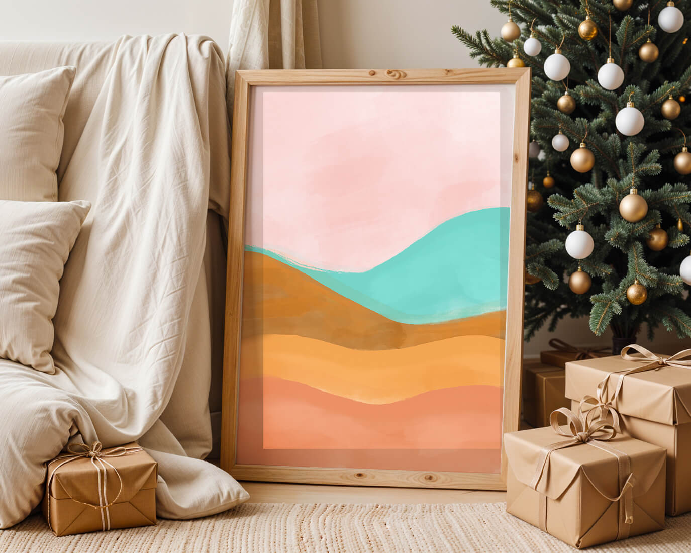 Abstract Landscape with Soft Colors and Flowing Hills