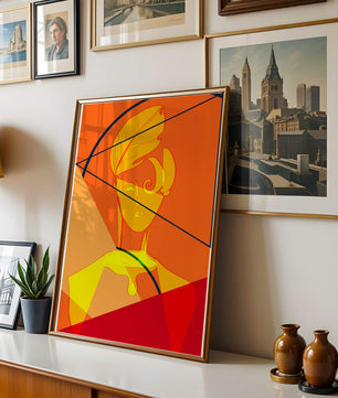 Abstract Portrait with Geometric Shapes and Bold Colors - Mi tienda