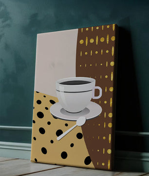 Contemporary Coffee Art with Geometric Patterns and Gold Accents - Mi tienda