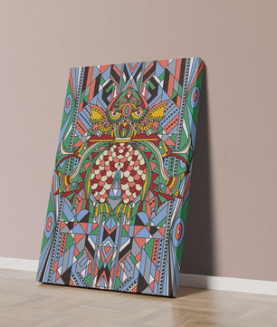 Colorful Geometric Pattern with Symmetrical Design and Abstract Motif