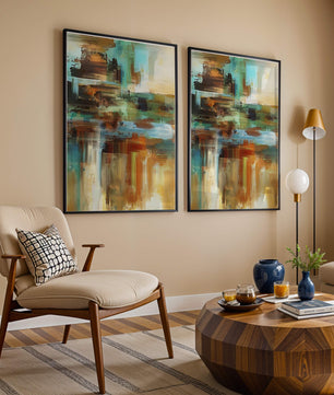 Abstract Colorful Brush Strokes Painting