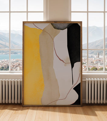 Abstract Composition with Geometric Shapes and Earth Tones