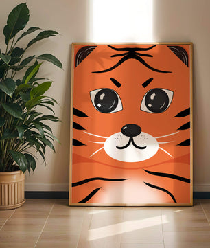 Illustration d’un visage de tigre adorable avec des traits marqués