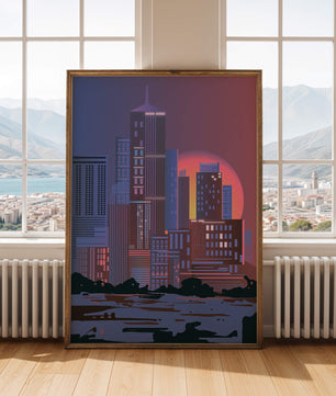 Modern Cityscape at Sunset with Skyscrapers and Vibrant Sky - Mi tienda