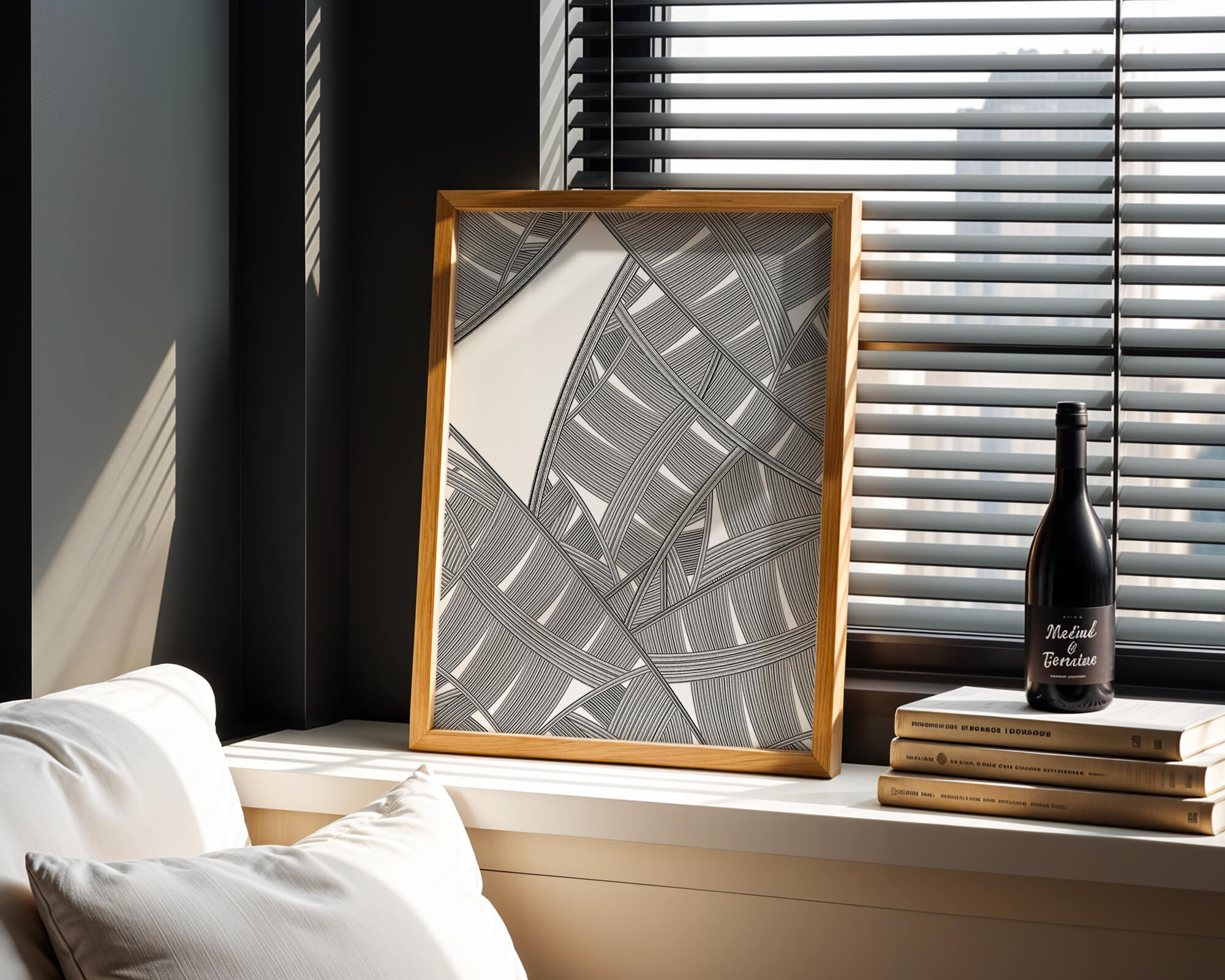 Detailed Abstract Geometric Pattern with Interwoven Stripes - Mi tienda