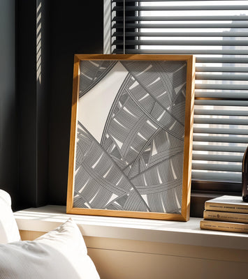 Detailed Abstract Geometric Pattern with Interwoven Stripes