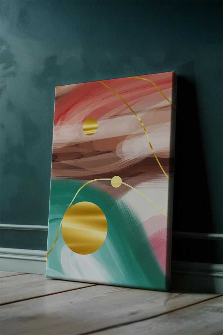Abstract Expressionism with Gold Accents and Earthy Tones