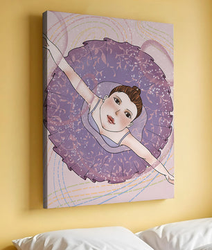 Graceful ballerina in a purple tutu with sparkling details
