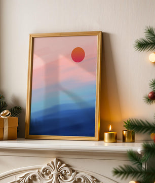 Sunset Over Ocean with Colorful Sky