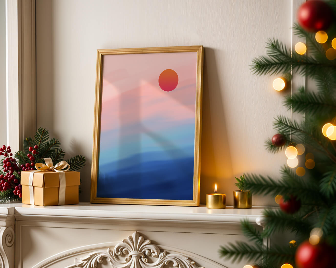 Sunset Over Ocean with Colorful Sky