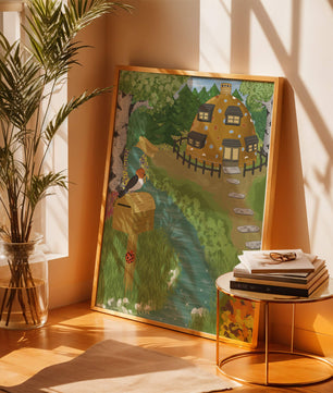 Paysage charmant avec une maison unique et un jardin luxuriant