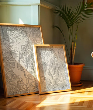 Art linéaire topographique abstrait avec des motifs tourbillonnants
