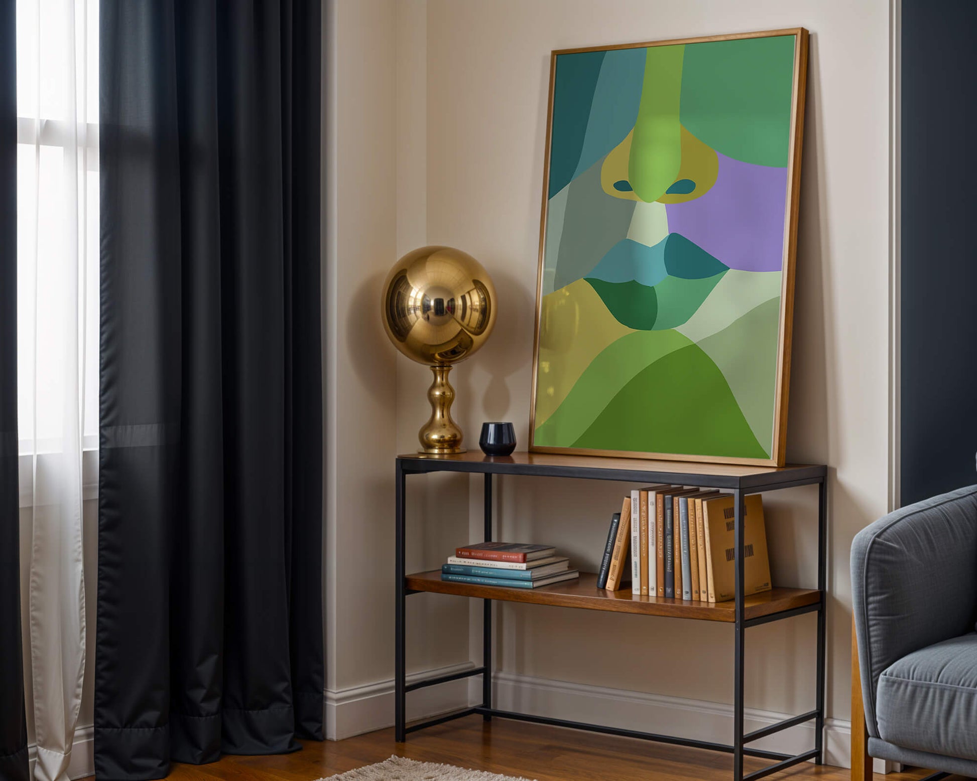 Formas geométricas abstractas y coloridas en diseño de arte moderno