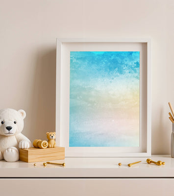 Pastel watercolor background with blue and beige gradient