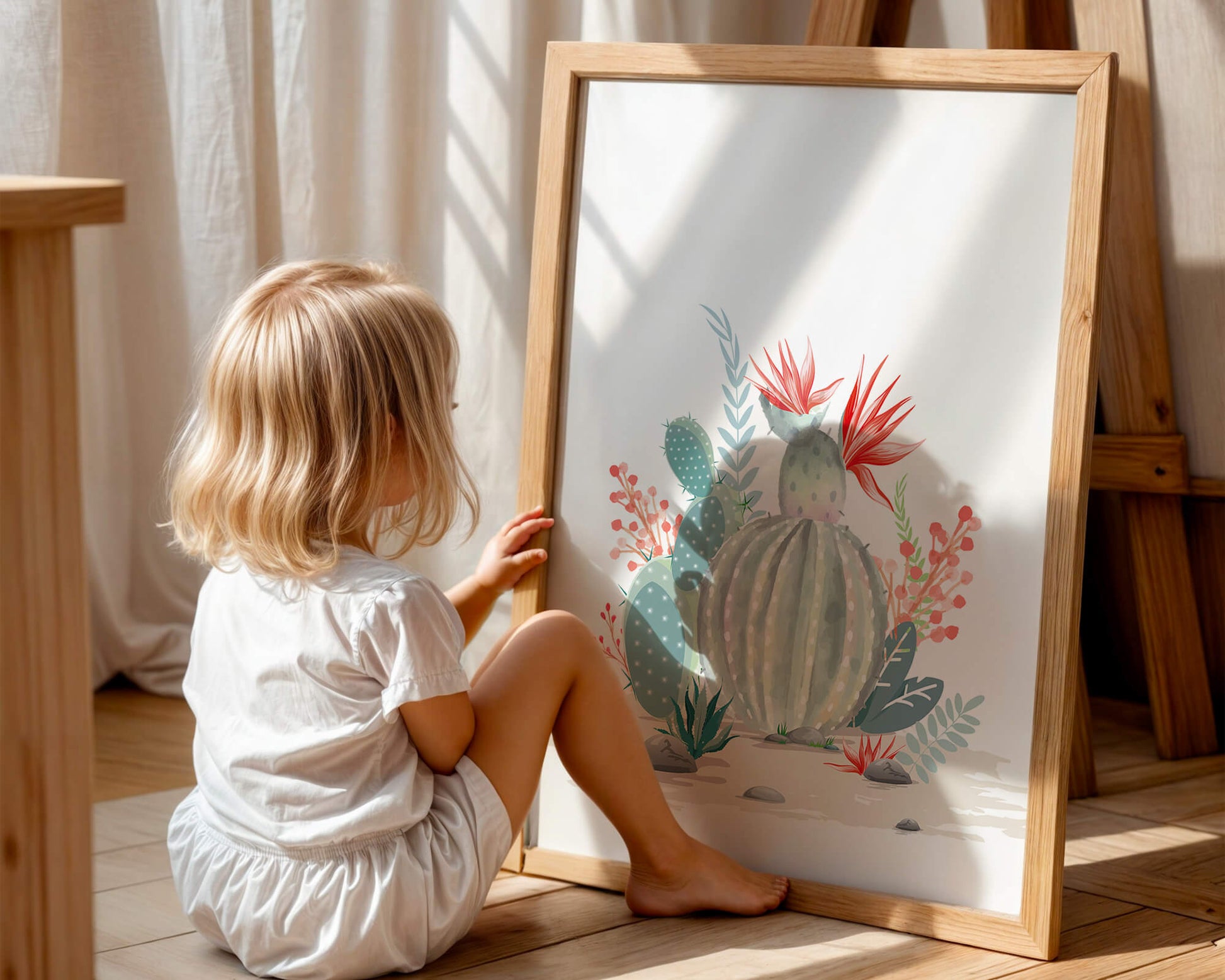 Colorful Cactus Arrangement With Red Blooms And Desert Plants - Mi tienda