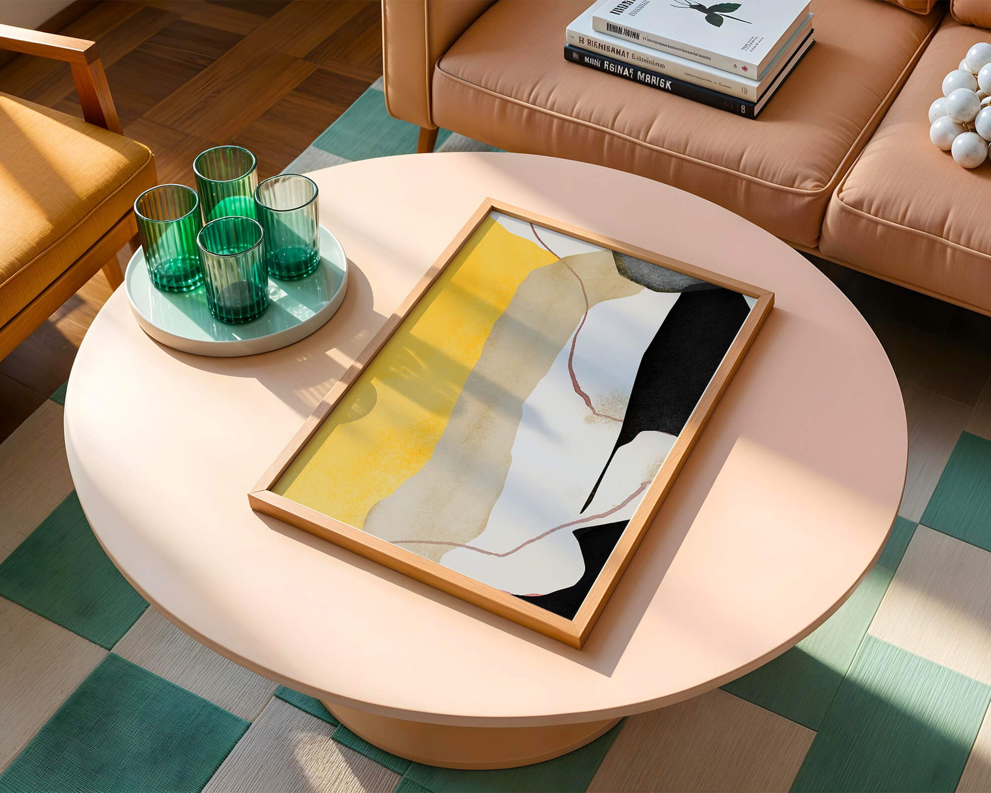 Abstract Composition with Geometric Shapes and Earth Tones