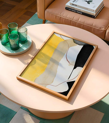 Abstract Composition with Geometric Shapes and Earth Tones