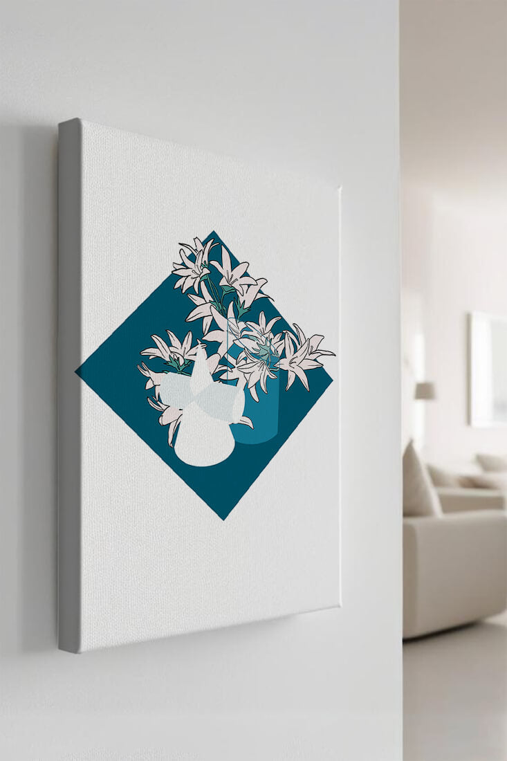 Modern Floral Design with Geometric Elements