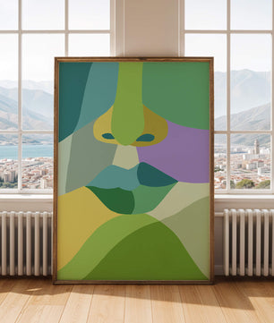 Formas geométricas abstractas y coloridas en diseño de arte moderno