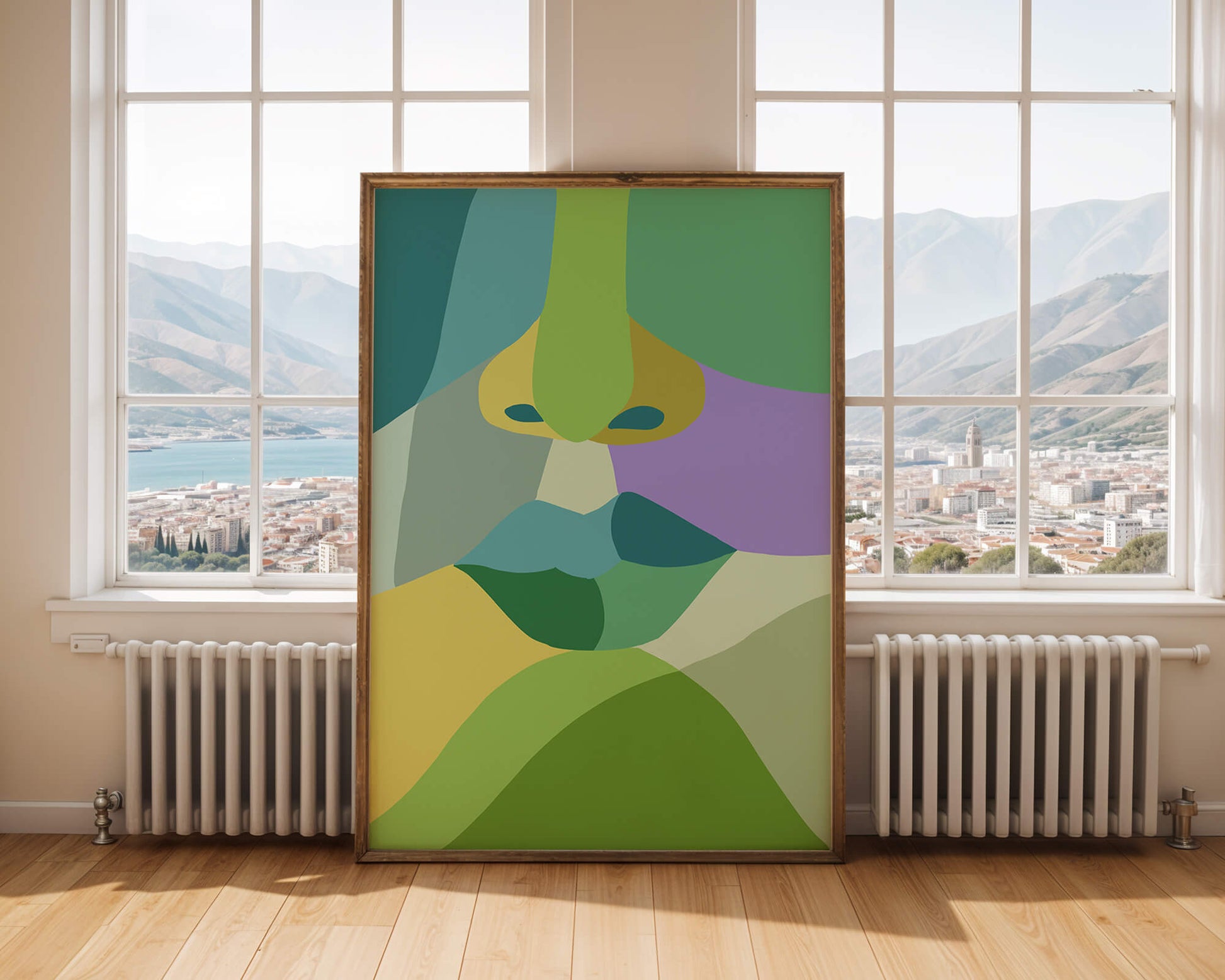 Formas geométricas abstractas y coloridas en diseño de arte moderno