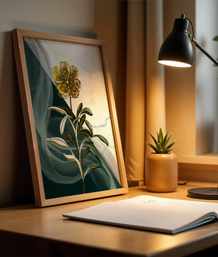 Elegant golden flower art with abstract background
