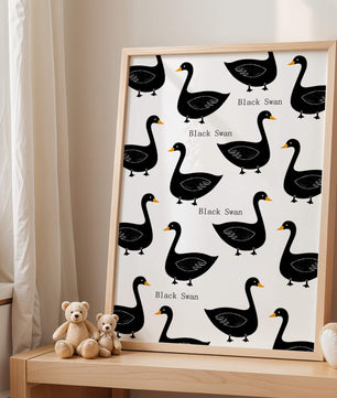Seamless bird pattern with minimalist design and bold accents