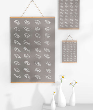 Minimalist sushi sketch illustration with various sushi types