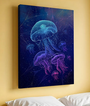 Jellyfish Illuminated in Magical Ocean Scene