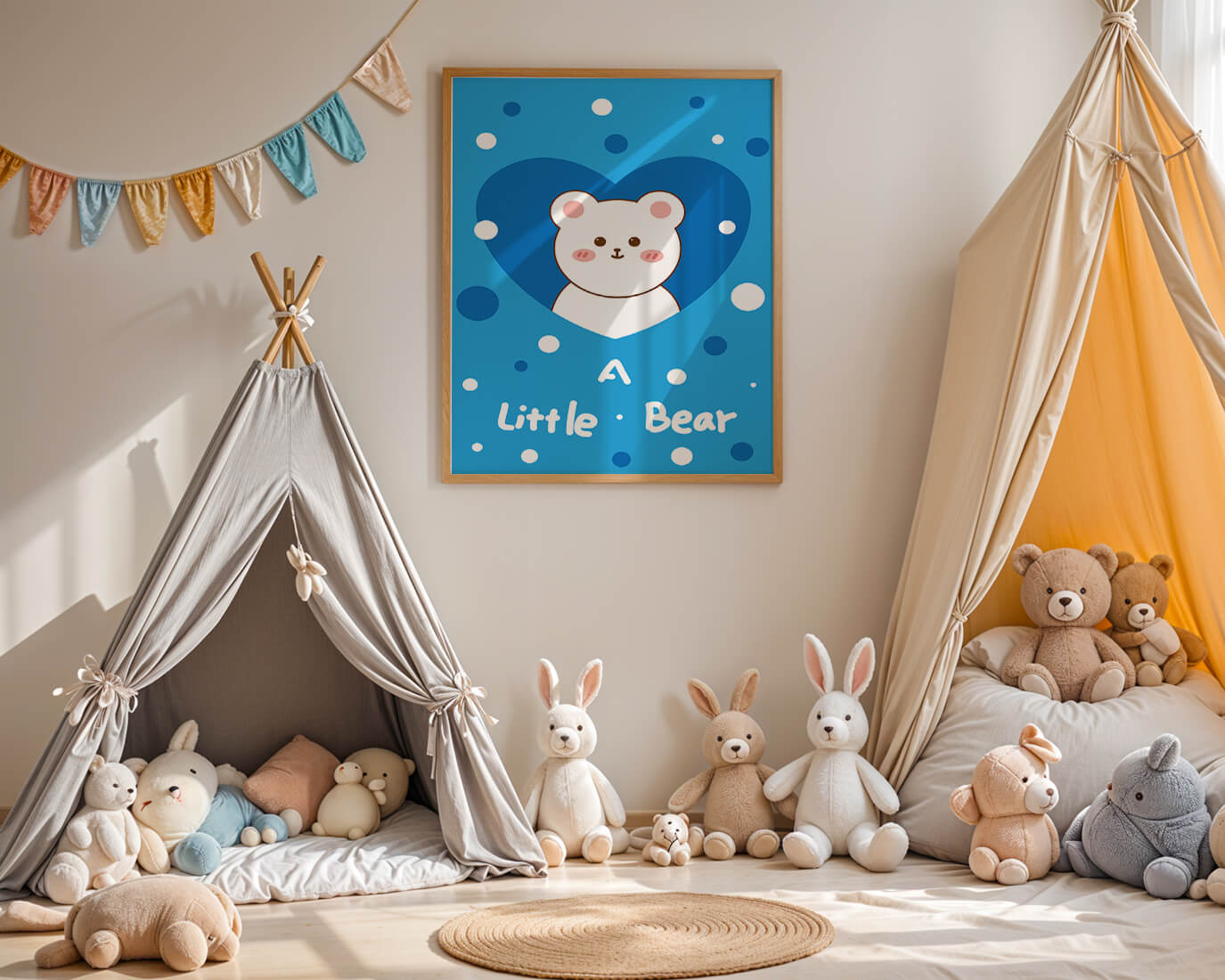 Adorable children's room decor featuring a cute bear design