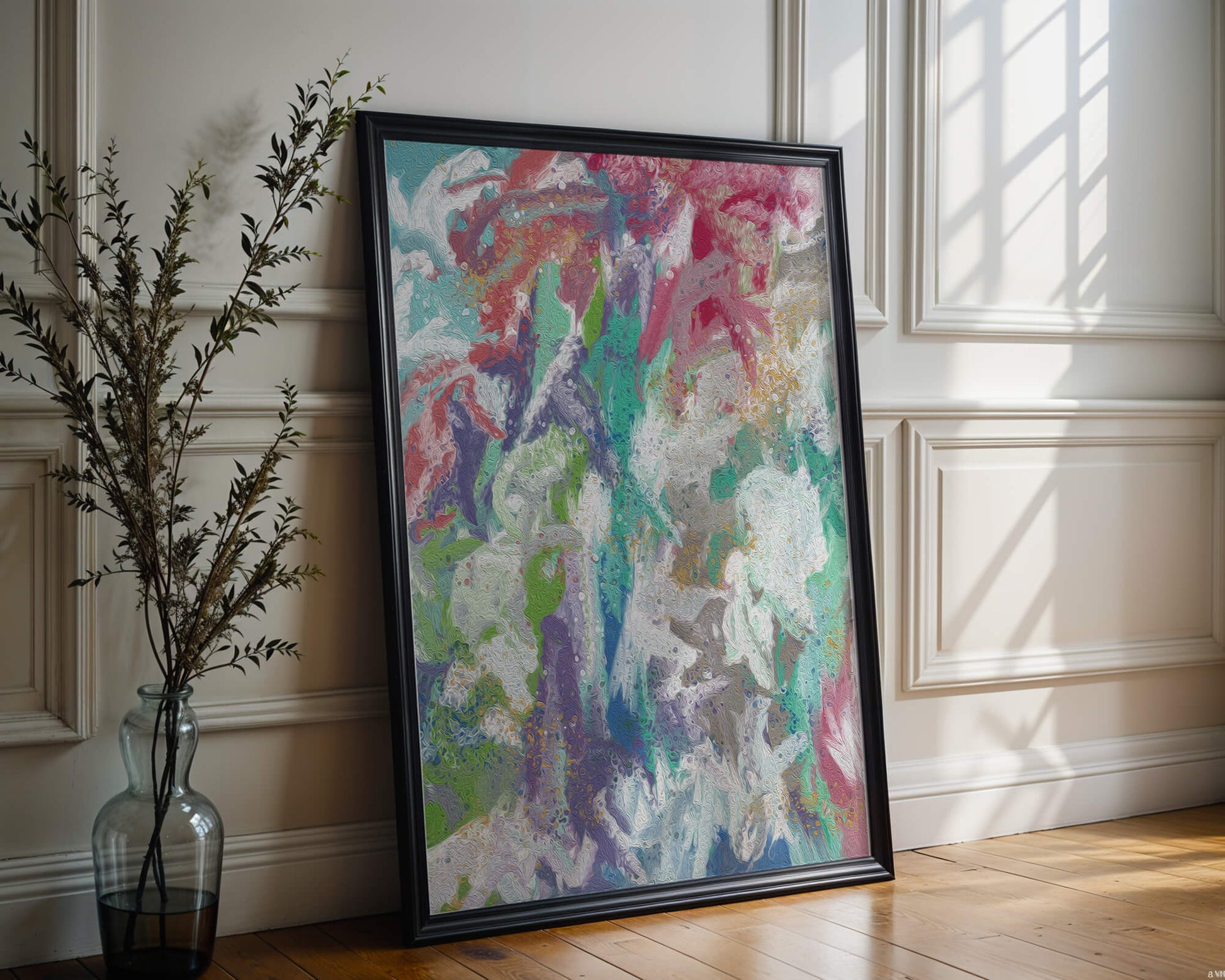 Abstract Colorful Flowing Waves with Textured Patterns