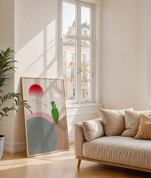 Abstract Landscape with Sun and Cactus - Mi tienda