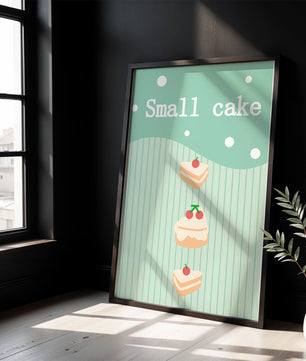 Charming illustration of small cakes with cherries