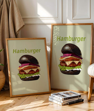 Delicious hamburger illustration with vibrant ingredients