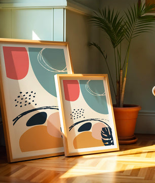 Abstract shapes and colors in modern art design