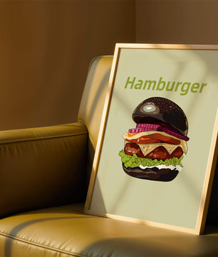 Delicious hamburger illustration with vibrant ingredients