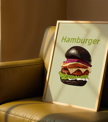 Delicious hamburger illustration with vibrant ingredients
