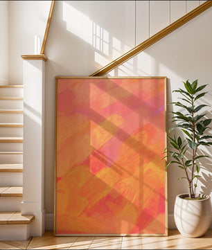 Arte de pinceladas abstractas en tonos cálidos