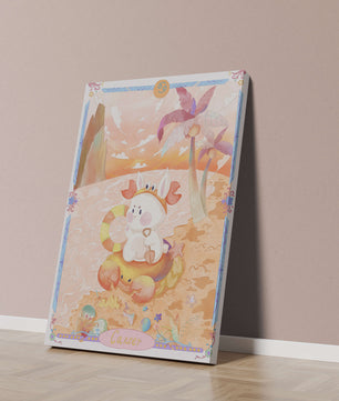 Charming Zodiac Cancer Illustration with Cartoon Bunny on a Beach