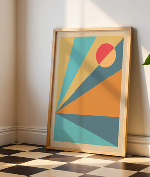 Geometric Abstract Art with Bold Colors and Circles