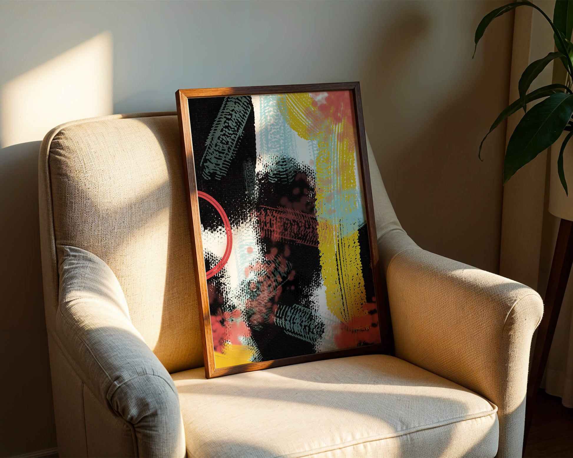 Vivid Abstract Art with Bold Colors and Expressive Brushstrokes