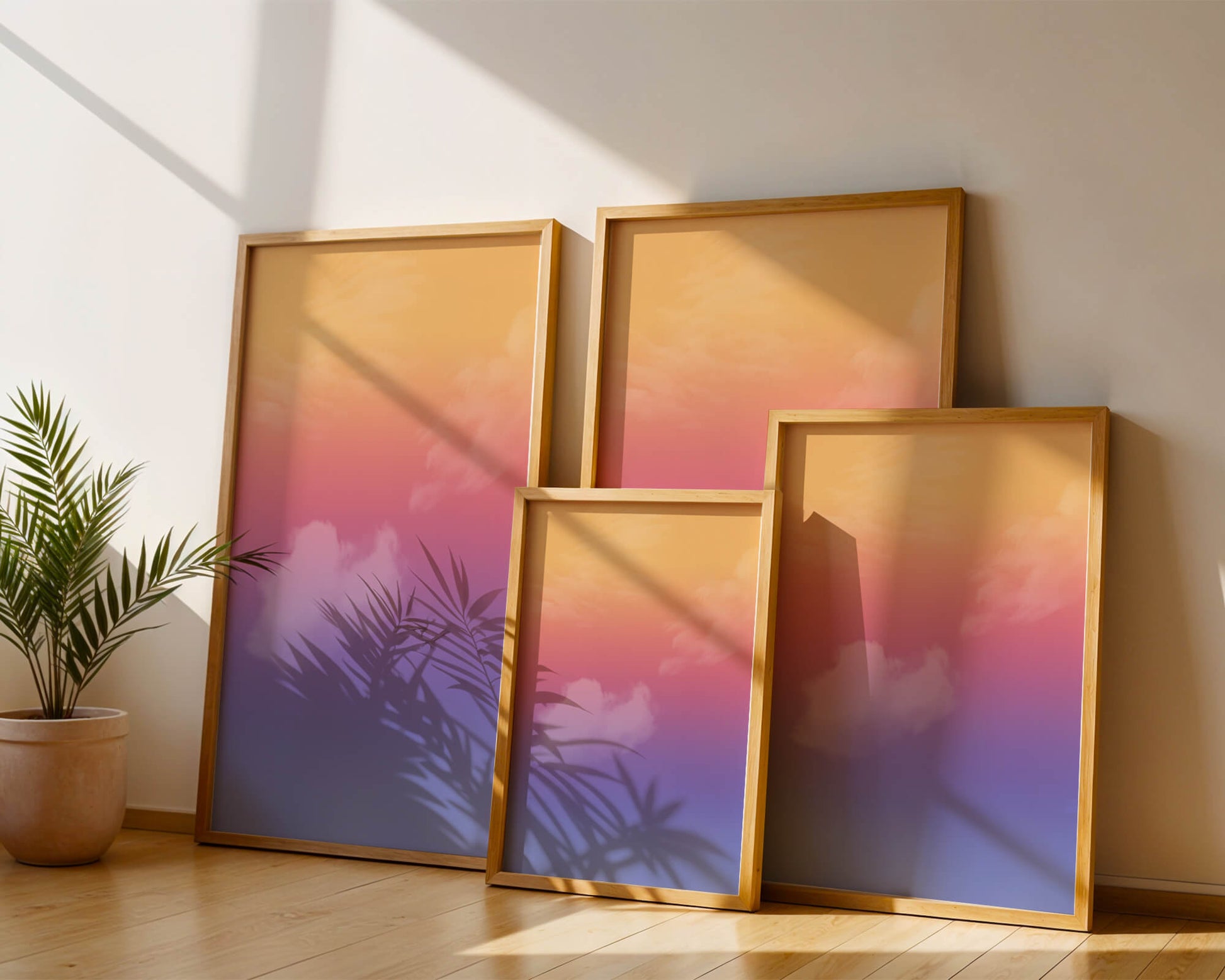 Pastel Sunset Sky with Soft Clouds and Gradient Hues