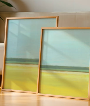 Abstract Landscape with Blue and Yellow Horizon