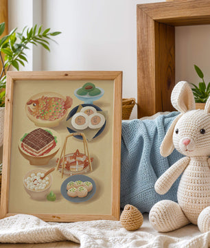 Illustration colorée de la cuisine chinoise avec divers plats