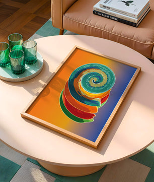 Bunte Spirale abstrakte Kunst mit lebendigem Farbverlauf Hintergrund