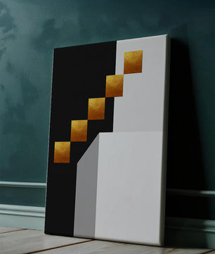 Modern abstract geometric artwork with gold accents - Mi tienda