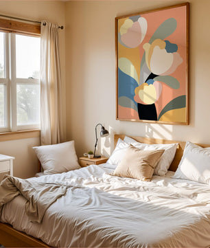 Colorful abstract shapes with soft pastel tones