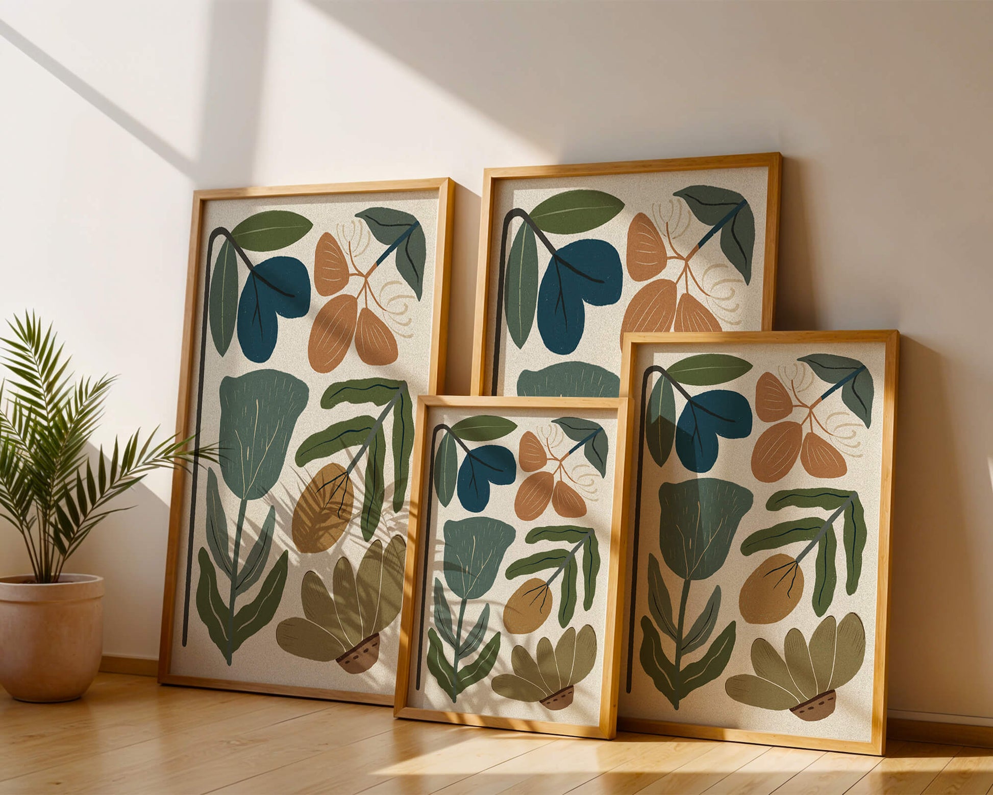 Botanical illustration with earthy and muted colors
