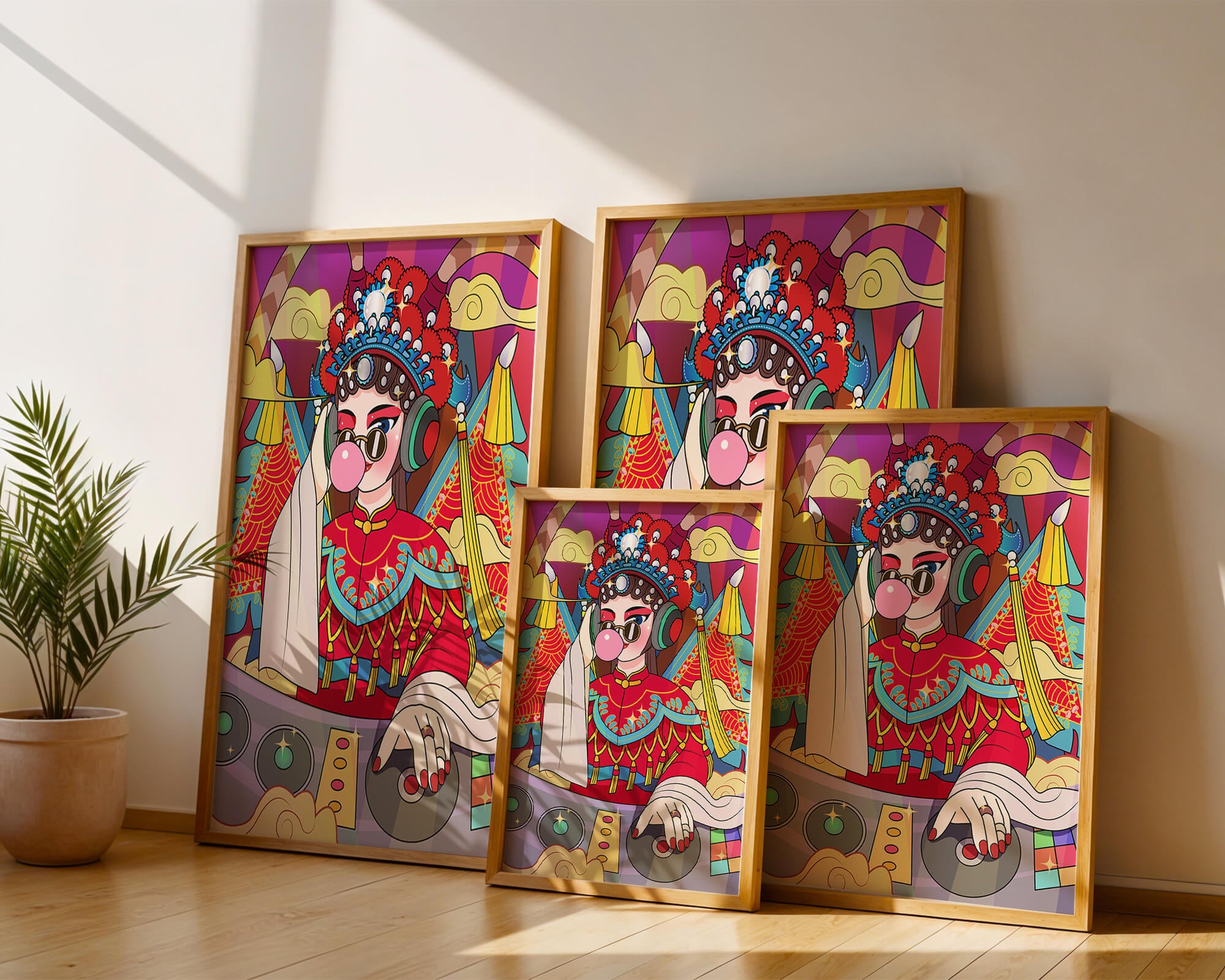 Vibrant DJ illustration combining traditional and modern elements