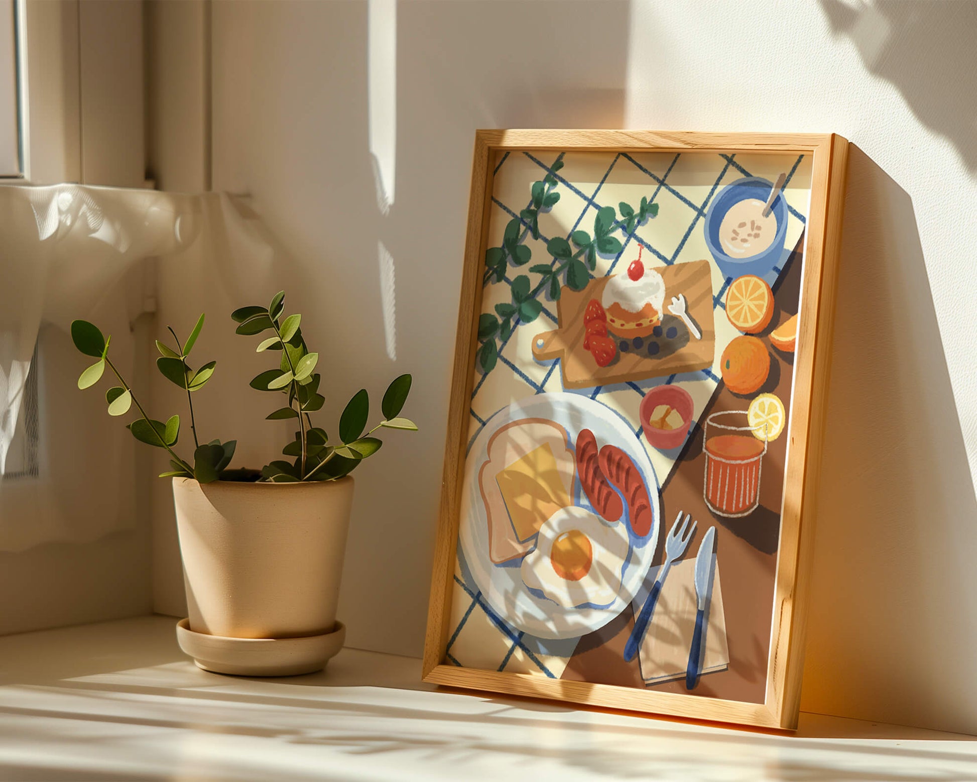 Desayuno encantador con jugo de naranja fresco y pasteles