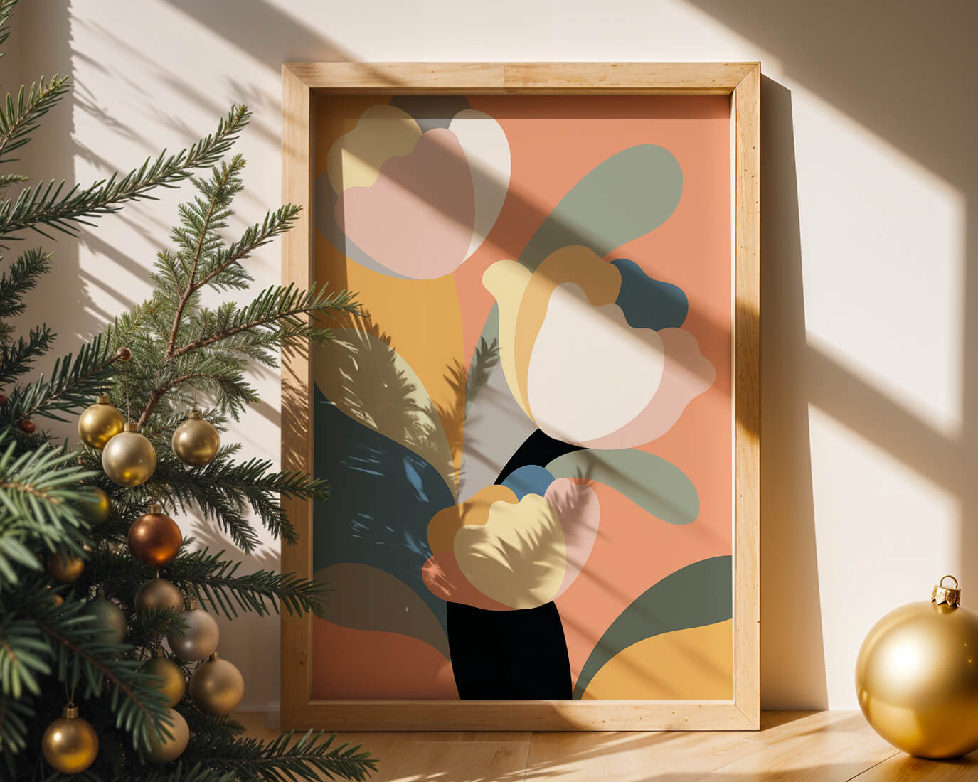 Colorful abstract shapes with soft pastel tones